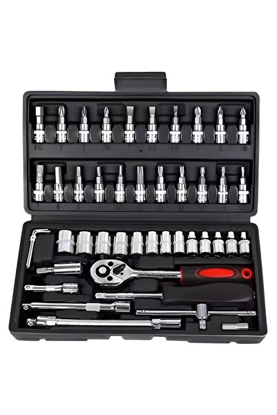 Choice3 Black Hot 46Pcs 1/4" Drive Socket Wrench Set, Ratchet Screwdriver & B...