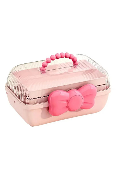 Choice pink Cute Bowknot Multi-layer Hairpin Storage Box Girls Jewellery Box ...