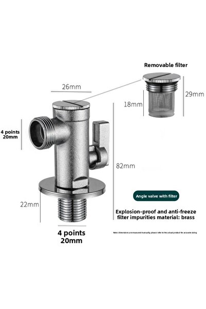 Choice 4mm to 4mm reducing Triangular Brass Ball Core Angle Valve with Detach...