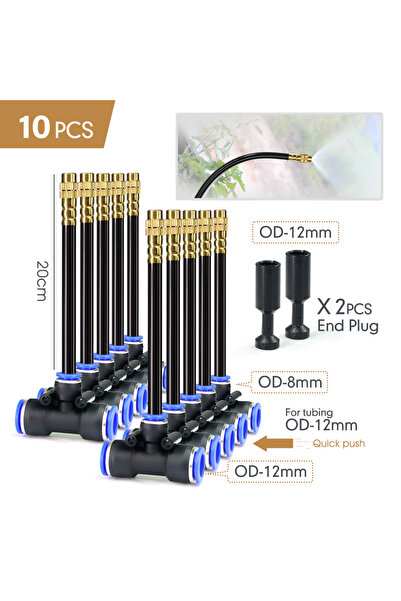choice2 G-12mm إلى 8mm 10 قطع 5/10 قطع 20 سم 360 °   دعامة رش نحاسية للري الد...