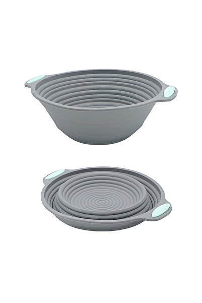 Choice1 round Collapsible Banneton Bread Proofing Baskets Silicone Sourdough ...