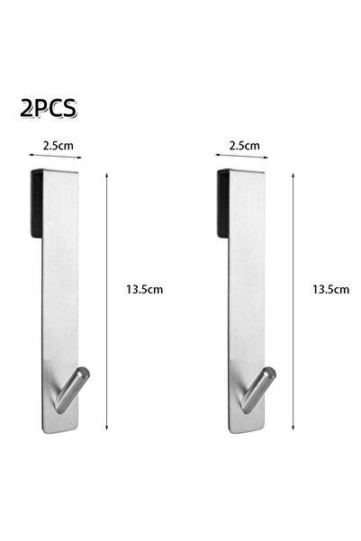 choice2 2pcs-Silver-S 2pcs Bathrobe Hanger Shower Room Glass Over Door Hangin...