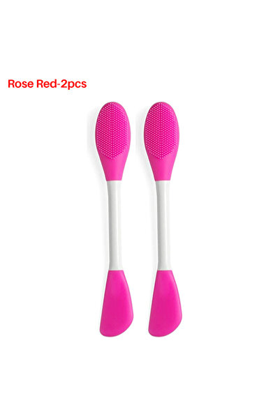 Choice10 Rose Red-2pcs 8/4/2pcs Silicone Face Mask Brush 2 in 1 Double-Head M...