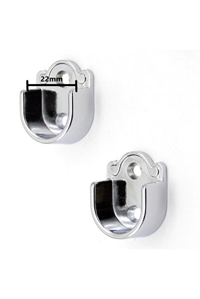 Choice1 22mm 2PCS Wardrobe Bracket Heavy Duty Stainless Steel Rod Socket Flan...
