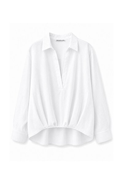 HANIQA Relaxed Cut Linen Blouse
