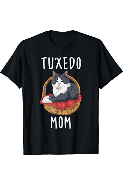 yiou trendy clothing Women's Black Tuxedo Cat Lover Short-Sleeve Crew Neck T-...