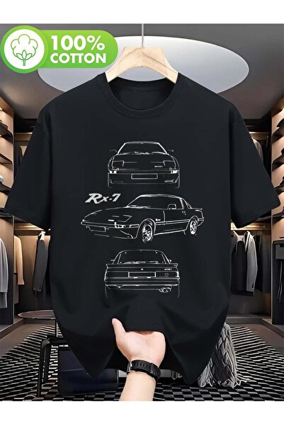 bolivia's تي شيرت للجنسين بتصميم سيارة RX-7 JDM اليابانية الكلاسيكية من عام 1...