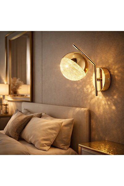 Elektroyou Valencia Gold 3 Renk Ledli Lüks Modern Tasarım Tekli Ledli Aplik