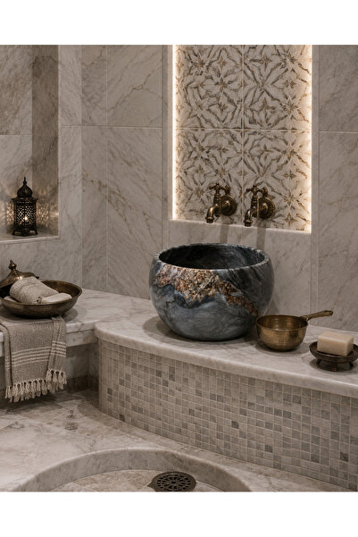 DECA STONE Hamam Kurnası-Modern Ateş Gri Hamam Kurnası