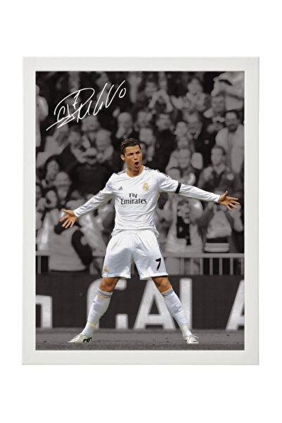 Boomah Accessories Cristiano Ronaldo Real Madrid Printed Autograph - Framed P...