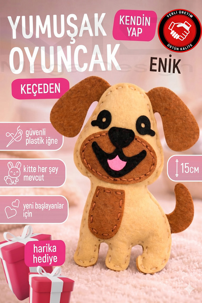 Mega Design Kendin Yap Köpek Figürlü Keçe Dikiş Seti - Eğitici Çocuk El İşi A...