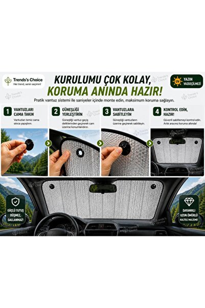 trends's choice Araba Ön Cam Güneşlik Araba Cam Güneşliği Otomobil Güneşlikleri Araç Gölgelik Oto İçi