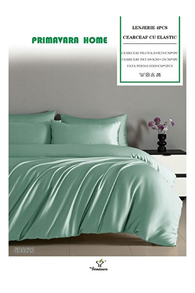 Primavara 4-Piece Soft Touch Satin Lingerie with Stretchy Bed Sheet