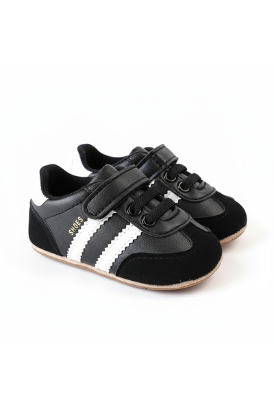 Bambimici - Baby Classic Stripe Sneakers-Green,Grey,Black - 0M to 18M