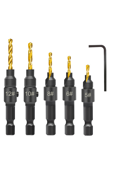 Choice 5pcs XCAN 5pcs 1/4" Hex Shank Countersink Drill Woodworking Drill Bit ...