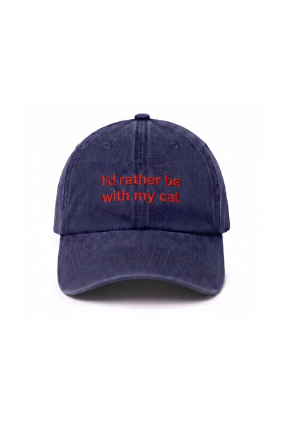 Tresore I'D Rather Be with My Cat Embroidered Hat / "I'D Rather Be with My Ca...