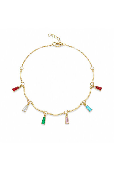 Vi store Colorful Stone Baguette Anklet
