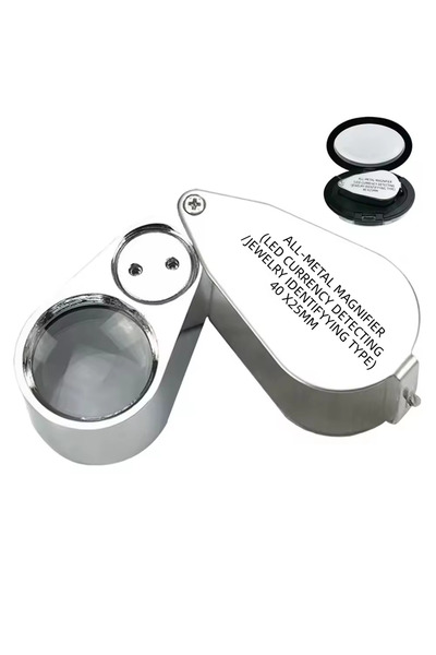 Choice Silver 40X Jewelers Loupe Magnifier Magnifying Glasses LED/UV Illumina...