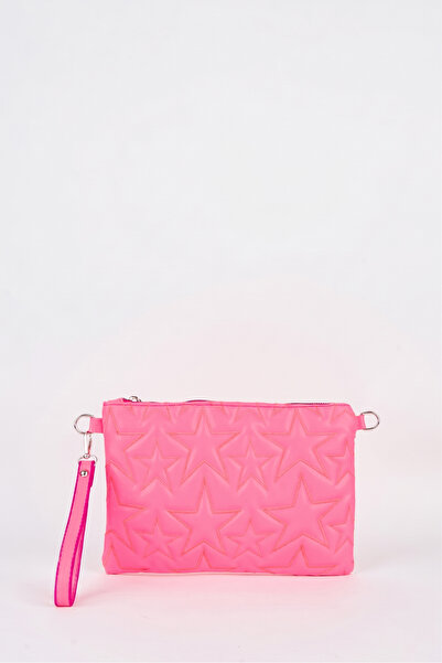 Vivaq Women's Fuchsia Star Embroidered Faux Leather Portfolio Handbag and Clu...