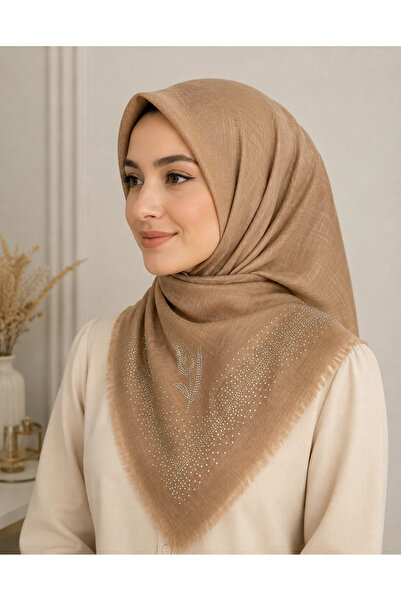 Butik Taşlı Flamlı Pamuk Eşarp