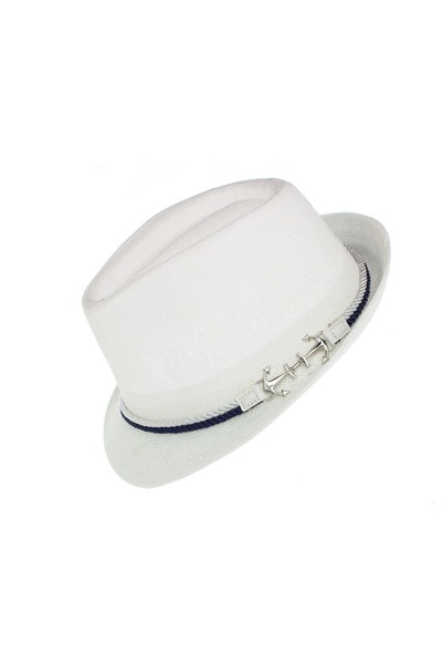Anoul Men's sun hat, made of paper straw, decorative anchor pattern, 59 cm, W...