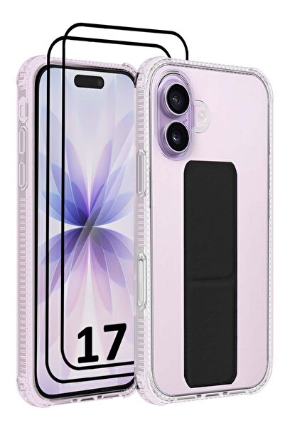 Margoun 3 Packs Finger Grip Clear Case Cover for iPhone 17 - Kickstand Car Ma...