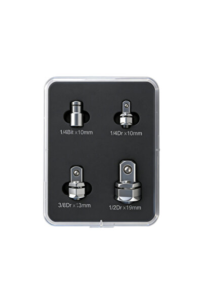 Choice 4 قطع محول مفتاح ربط كروم 1/4" 3/8" 1/2"، محول مقبس فاناديوم، بارك ساي...