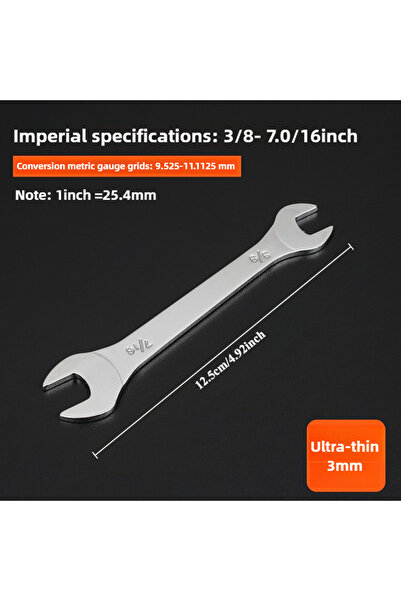 choice2 Size A38716 Inch ultra-thin open-end wrench chrome plated forging wre...