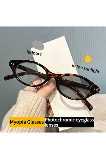 Choice62 Brown 0 Rice Nail Decorative Myopia Glasses Photochromic Multifuncti...