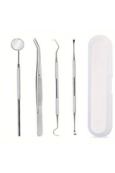 choice2 4PCS plastic box Professional Dental Cleaning Kit Stainless Steel Ora...