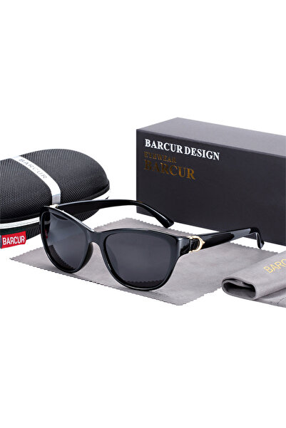 Choice3 Black Gray BARCUR TR90 Ladies sunglasses Gradient UV400 Cat Eye Sun G...