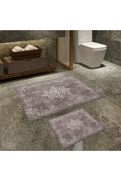 FARİKA Bathmat Set (2 Pieces) Non-Slip Underside Bathmat: 50 X 60 Cm Bathmat:...
