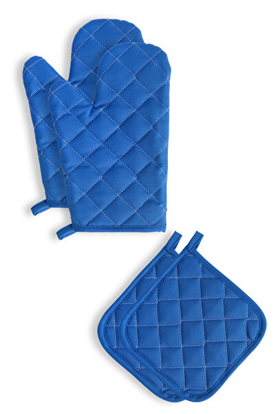 Casasro Waterproof Checkerboard Set - Pack of 4 (Apron + Gloves + Holders)