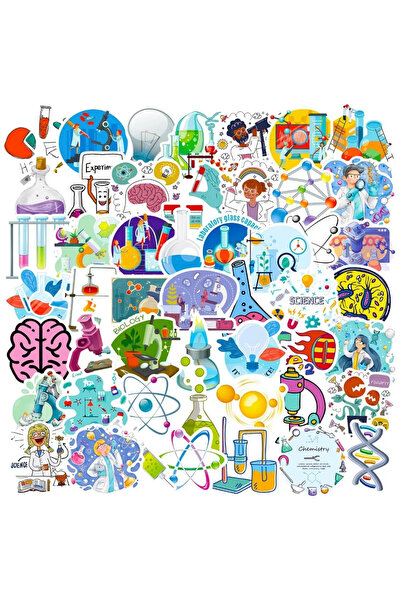 Choice Laboratory 50Pcs 50PCS Cartoon Science Lab Sticker Aesthetic DIY Decor...