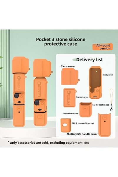 Choice4 غطاء سيليكون برتقالي لكاميرا DJI Pocket 3، واقي مضاد للصدمات والخدوش ...