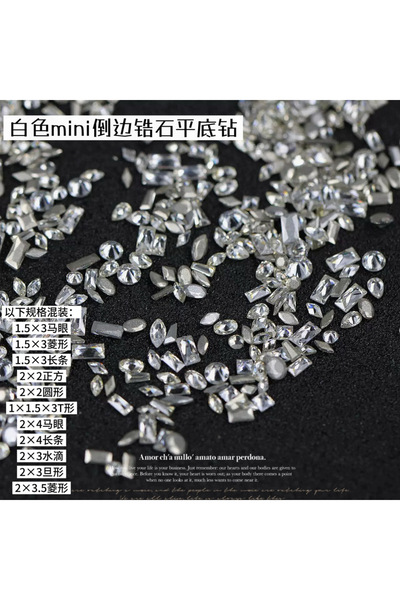 Choice1 50PCS-MIX-WHITE lyle Mini Multi-Size Lightweight Flatback Gems Flat W...
