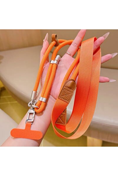 Choice5 Orange Universal Phone Lanyard with Clip Upgraded Anti-Drop 360° Rota...