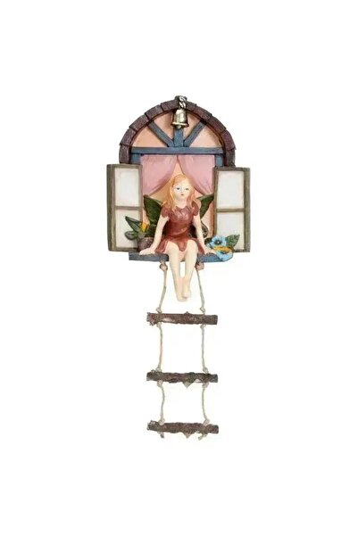 Choice A Tree House Girl Hanging Decoration Sculpture Window Ladder Resin Sta...