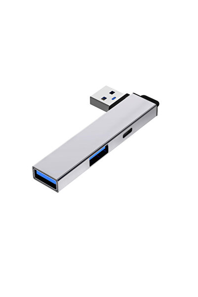 Choice1 USB silvery Bend 3 in 1 hub Mobile Phone Computer One Drag Four Expan...