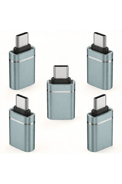 Choice1 محول OTG من USB-C إلى USB-A باللون الرمادي، عبوة من 5 قطع، محول USB 3...