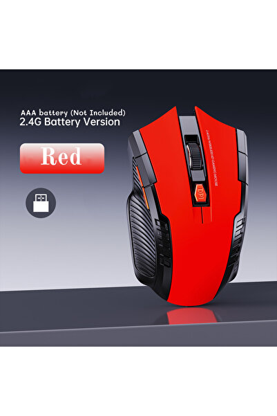 Choice3 ماوس لاسلكي محمول باللون الأحمر 2.4 جيجا هرتز مع مستقبل USB و6 أزرار ...