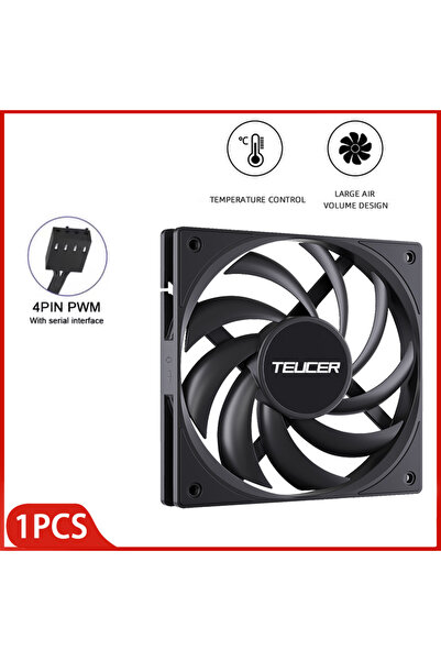 Choice5 مروحة تبريد AS SHOW AS SHOW 1-Fan سوداء من TEUCER مقاس 120 مم فائقة ا...