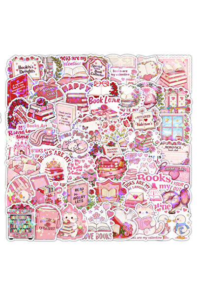 choice2 Random 50pcs 10/30/50pcs Cute Pink Bookish Cartoon Stickers Valentine...