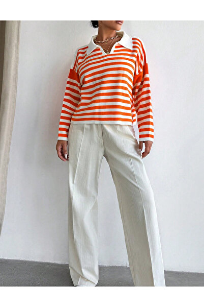 Evendi Blouse, White/Orange