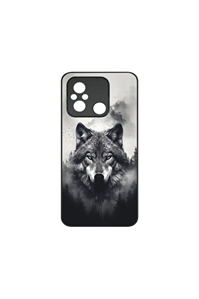 bestcase Husa BestCase® Slim Glassy, Compatibilă cu Xiaomi Redmi 12C, Lup Neg...