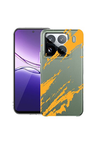bestcase ¬Æ Husa Clear Slim Silicon Compatibila cu Xiaomi 15, Golden Stripes,...