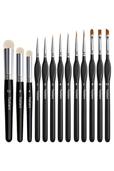 Choice3 13 PCS BLACK Miniature Paint Brushes Drybrush Micro Detail Paint Brus...