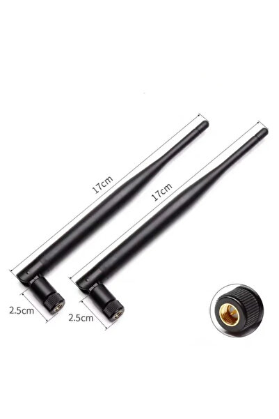 Choice1 2.4G Black SMA 2PCS High Gain 6dBi 2.4G 5.8G Omnidirectional Rod Ante...