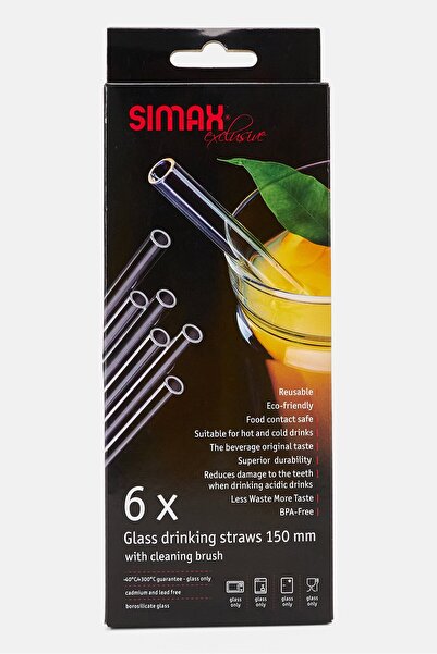 Simax 6 Drinking Straws 150 mm, Black Combo
