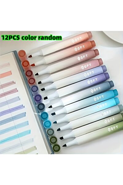 Choice 12Pcs 12-Pack of Gradient Highlighters with Random Color Combinations,...